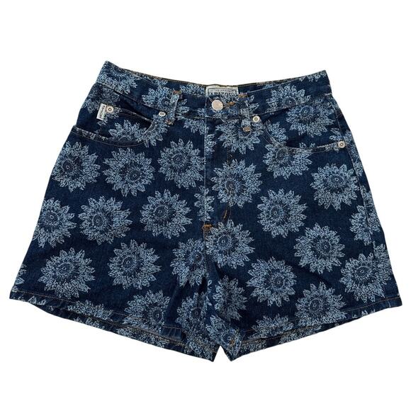 Arizona Jean Company Pants - Vintage Arizona Jean Company Denim Flower Shorts Women's Sz 9 Y2K USA 90s
